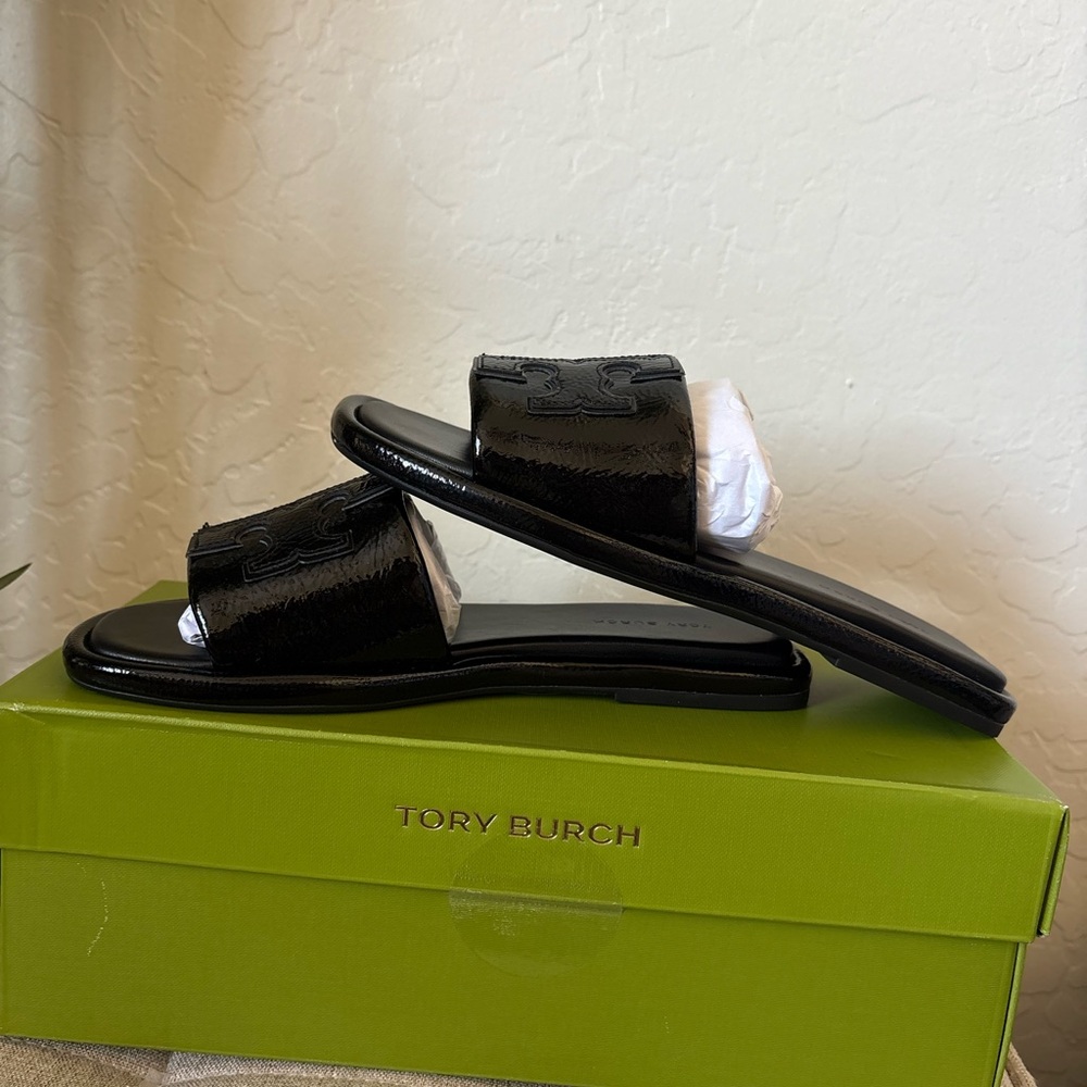 NWT Tory Burch Double-T Genuine Leather Sport Slide Sandal $200msrp - Picture 6 of 10